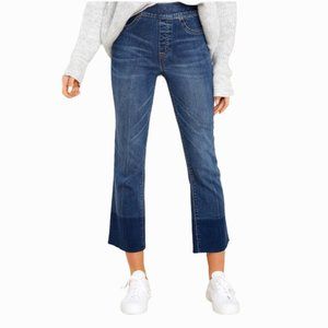 Spanx Distressed Cropped Flared Denim Jeans